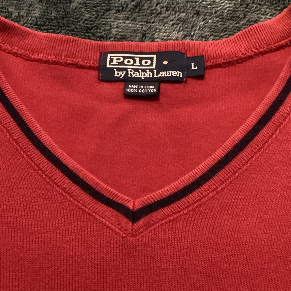Polo by Ralph Lauren Red V-Neck Sweater